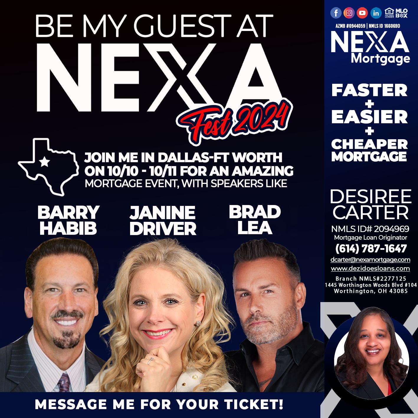 be my guest - Desiree Carter -Mortgage Loan Originator