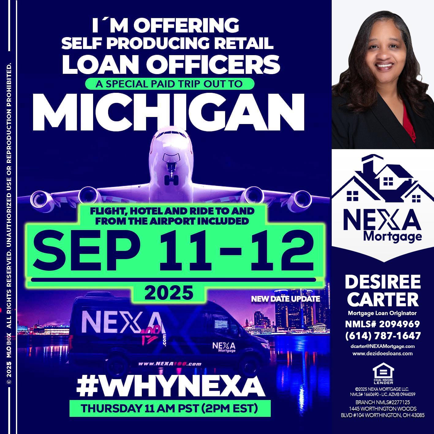 michigan sep 11-12 - Desiree Carter -Mortgage Loan Originator