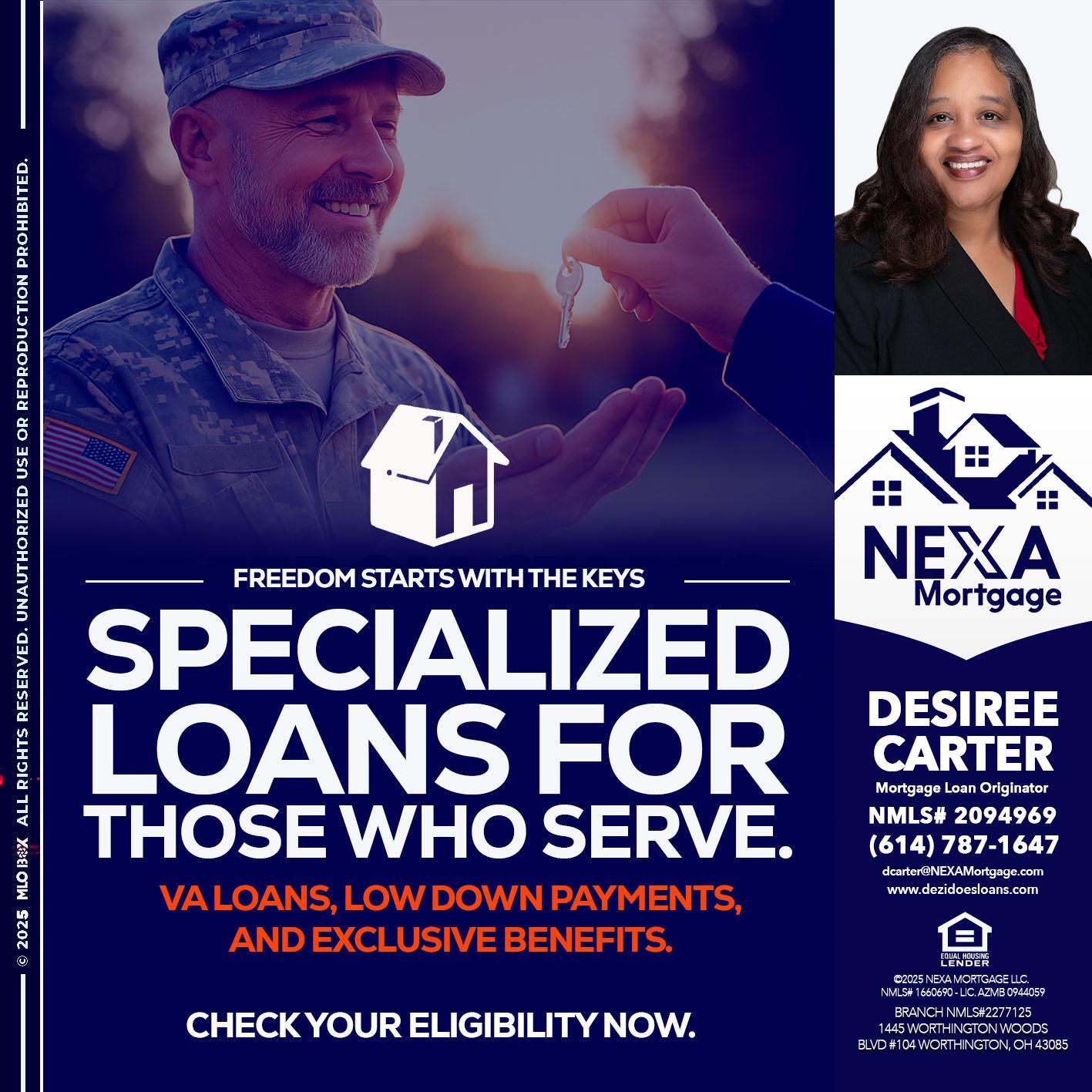 SPECIALIZED LOANS - Desiree Carter -Mortgage Loan Originator