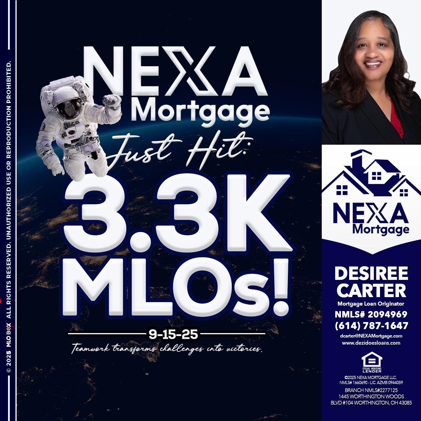 3.3K - Desiree Carter -Mortgage Loan Originator