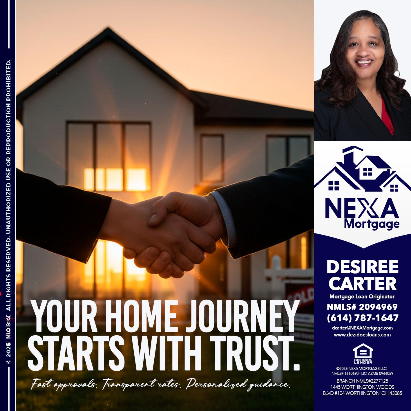 your home - Desiree Carter -Mortgage Loan Originator