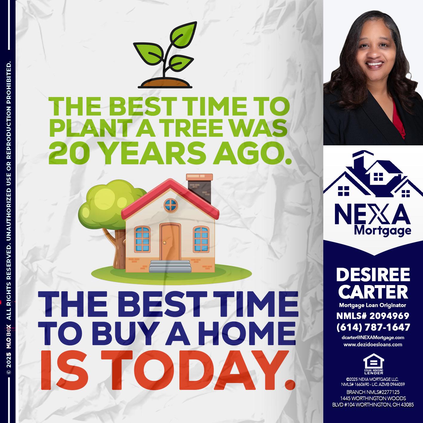 BEST TIME TO - Desiree Carter -Mortgage Loan Originator
