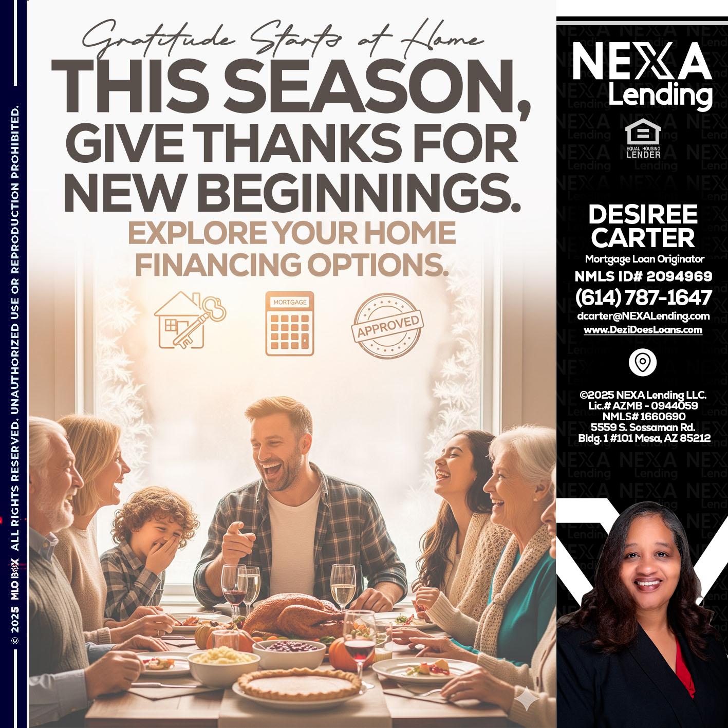 THIS SEASON - Desiree Carter -Mortgage Loan Originator