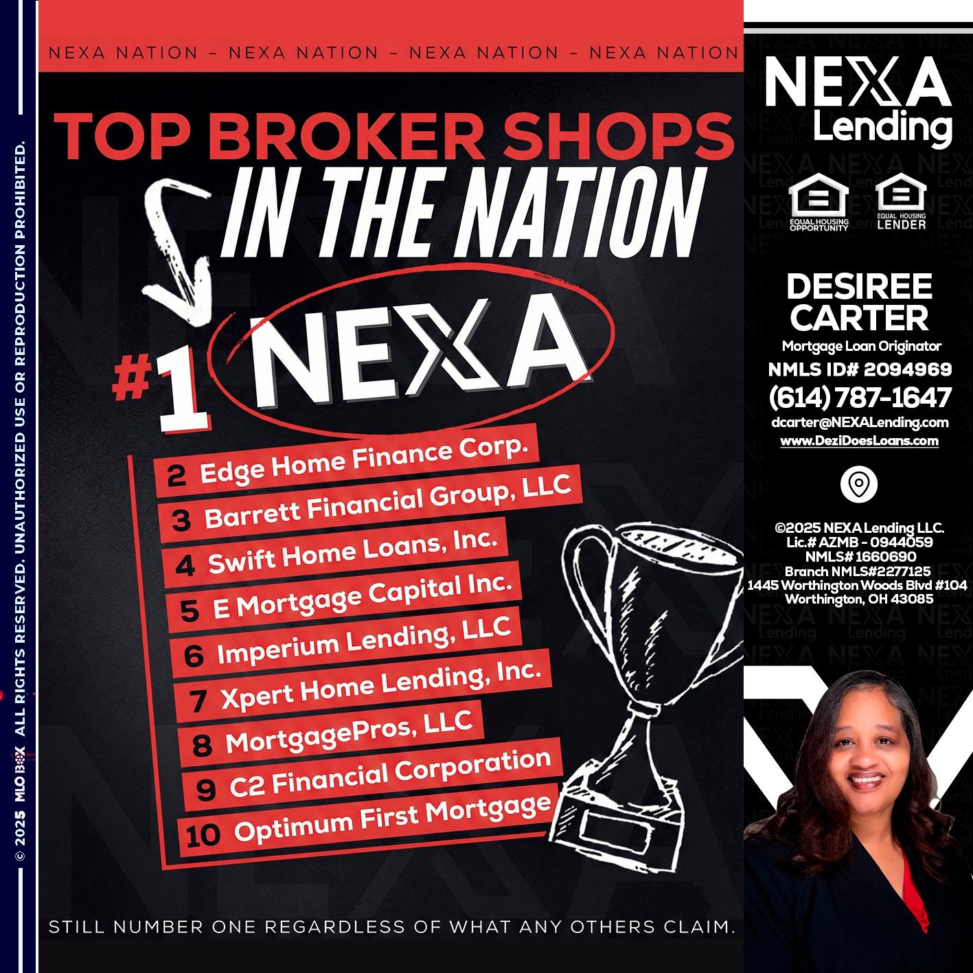 top broker - Desiree Carter -Mortgage Loan Originator