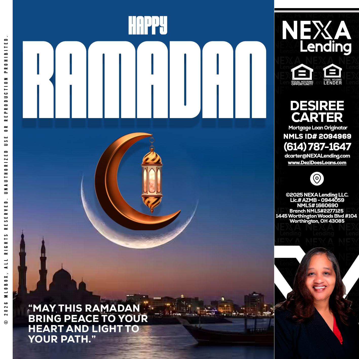 RAMADAN - Desiree Carter -Mortgage Loan Originator