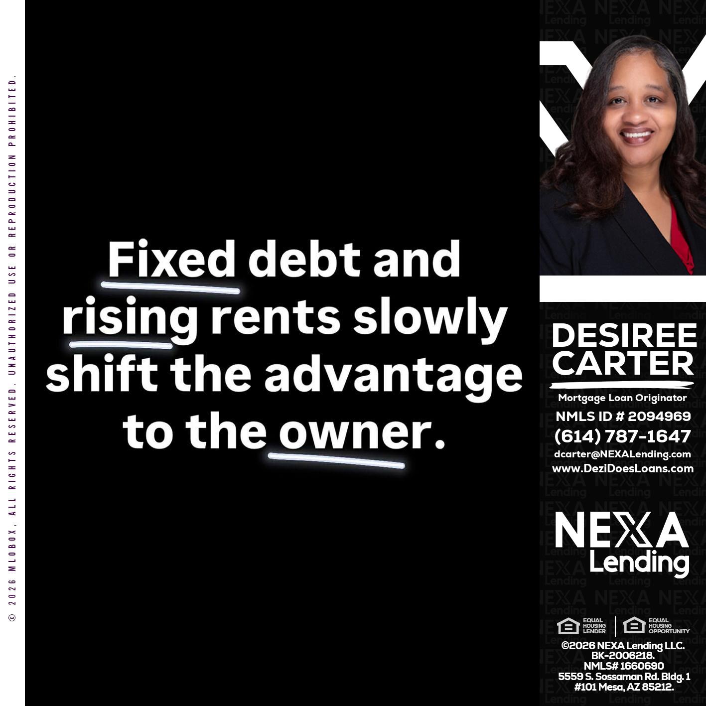 FIXED DEBT - Desiree Carter -Mortgage Loan Originator