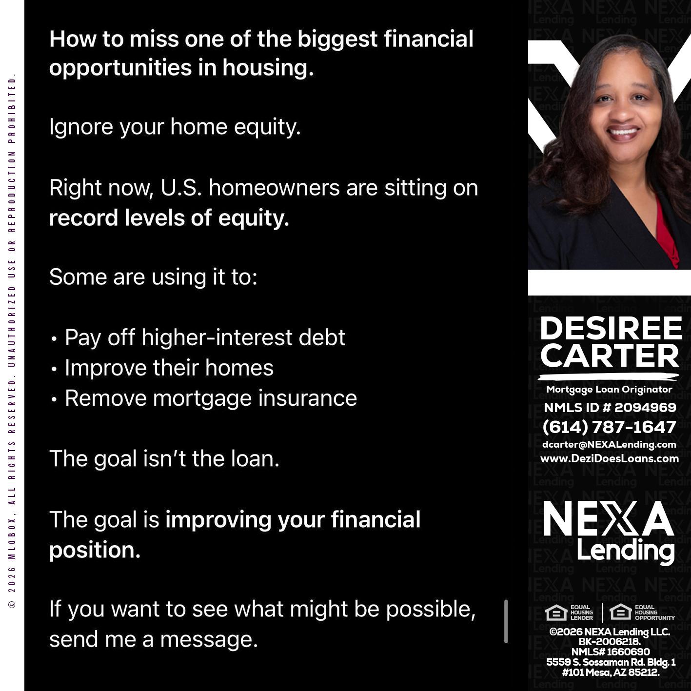how to miss - Desiree Carter -Mortgage Loan Originator
