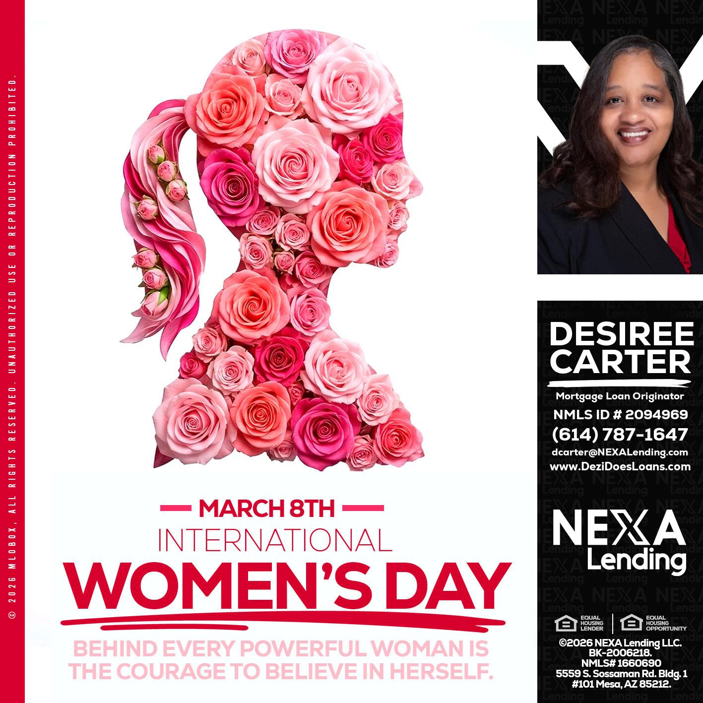 MARCH 8TH - Desiree Carter -Mortgage Loan Originator