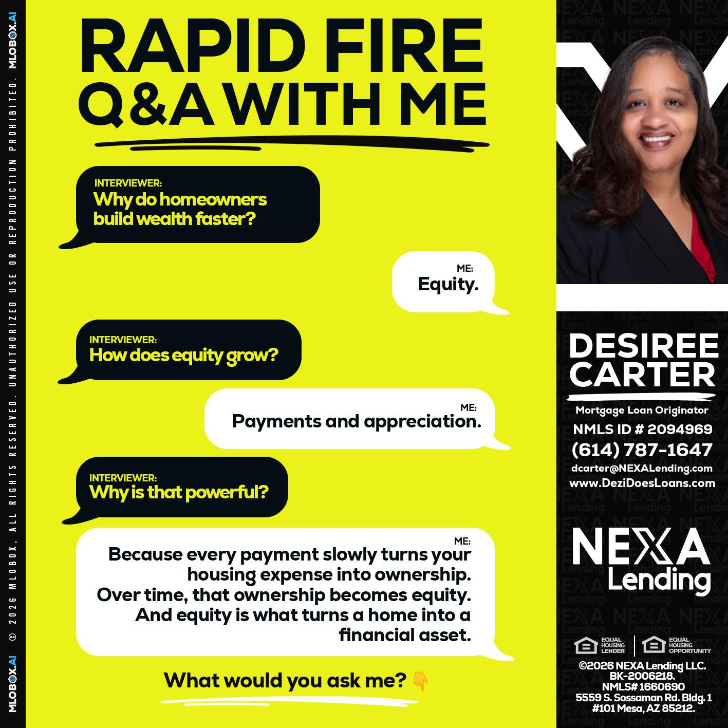 RAPID FIRE Q&A - Desiree Carter -Mortgage Loan Originator