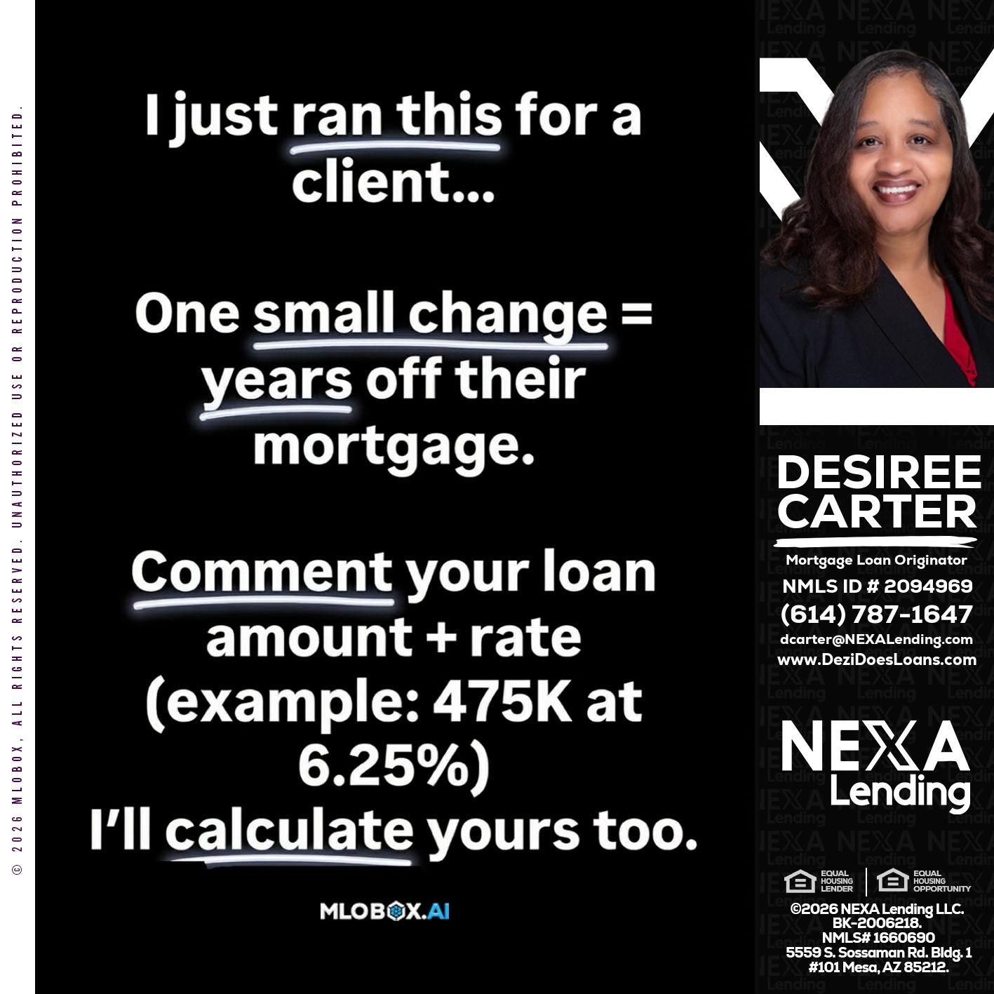 I JUST RAN - Desiree Carter -Mortgage Loan Originator