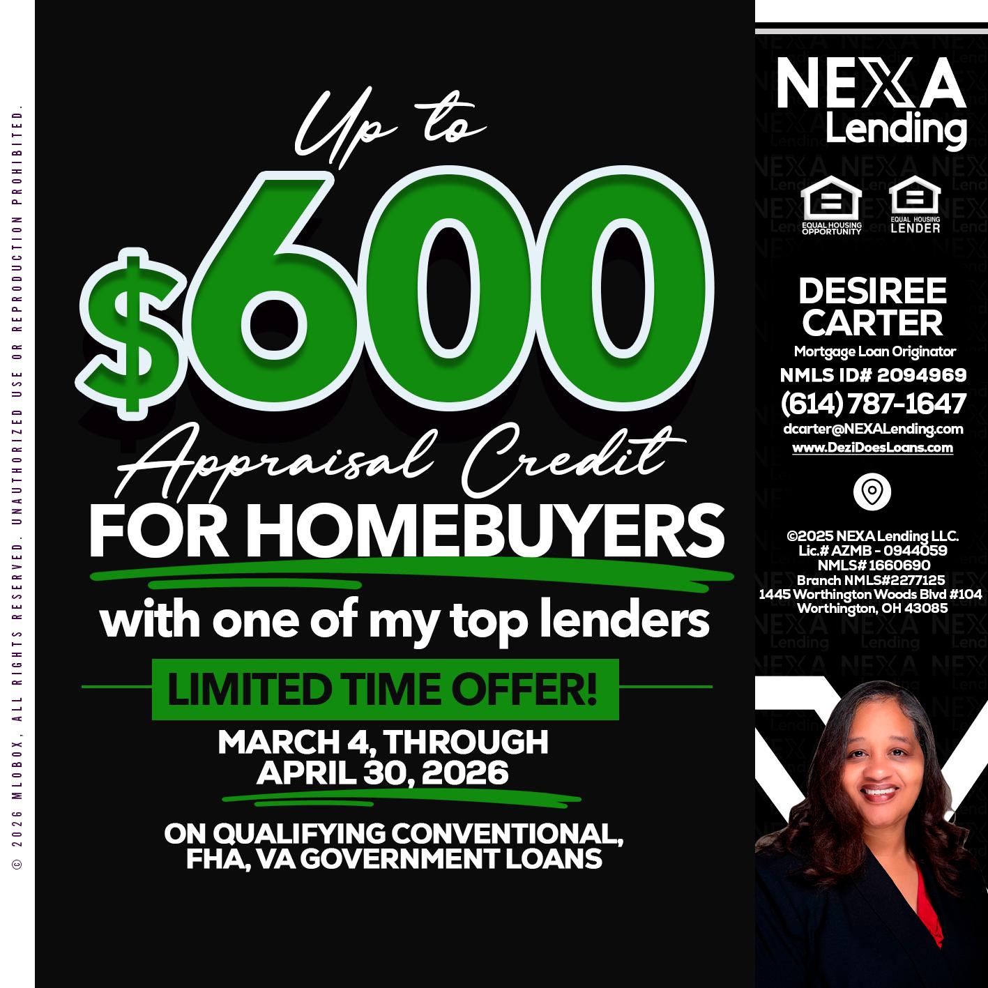 UP TO 600 - Desiree Carter -Mortgage Loan Originator