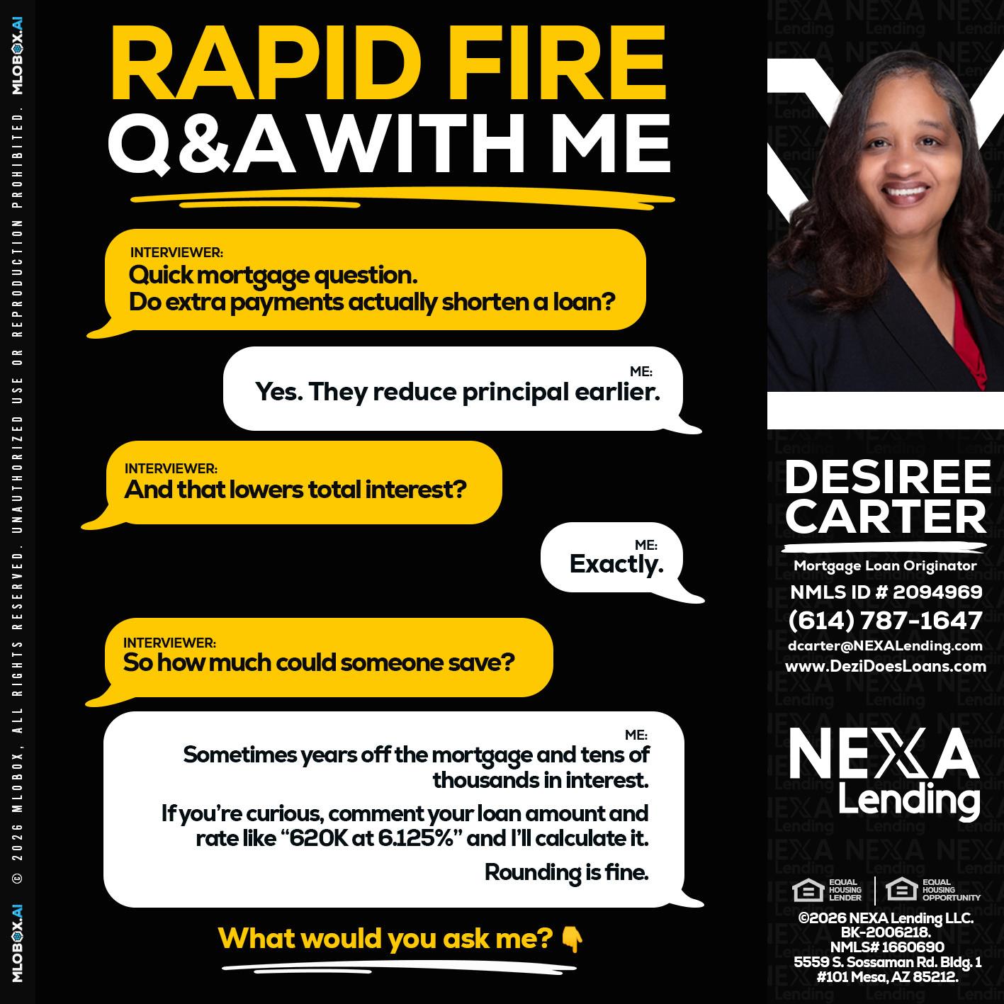 RAPID FIRE QA - Desiree Carter -Mortgage Loan Originator