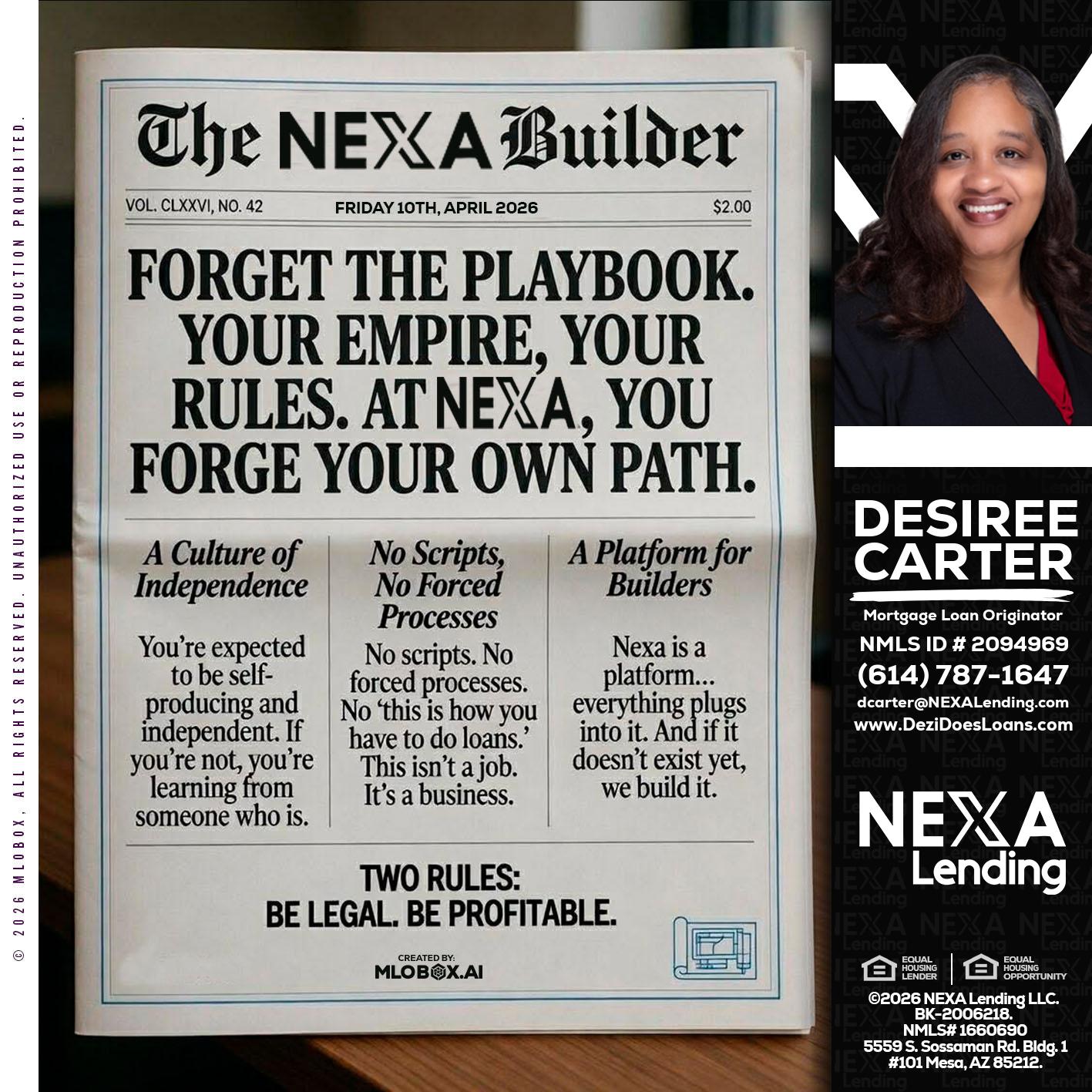 THE NEXA BUILDER - Desiree Carter -Mortgage Loan Originator
