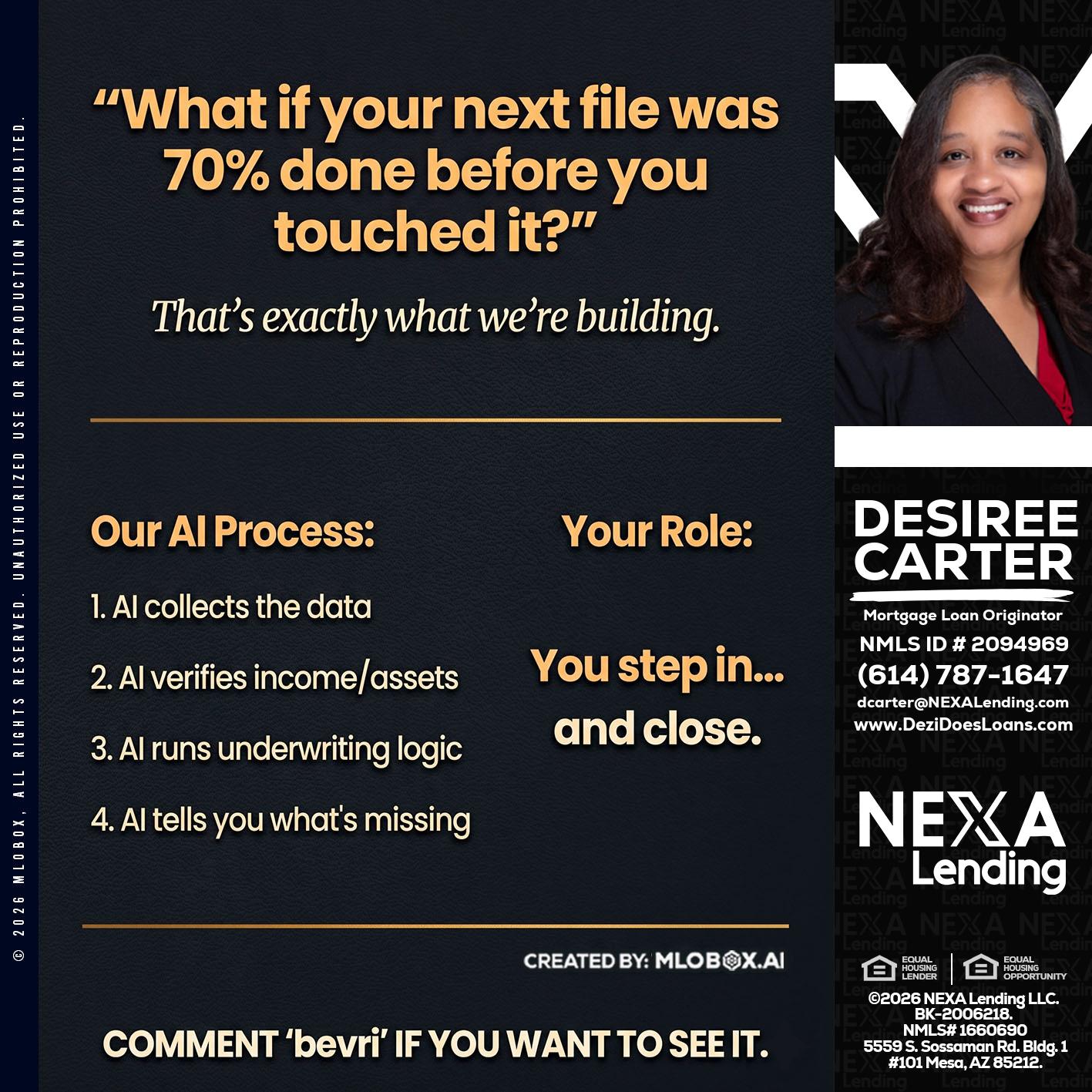 WHAT IF YOUR - Desiree Carter -Mortgage Loan Originator