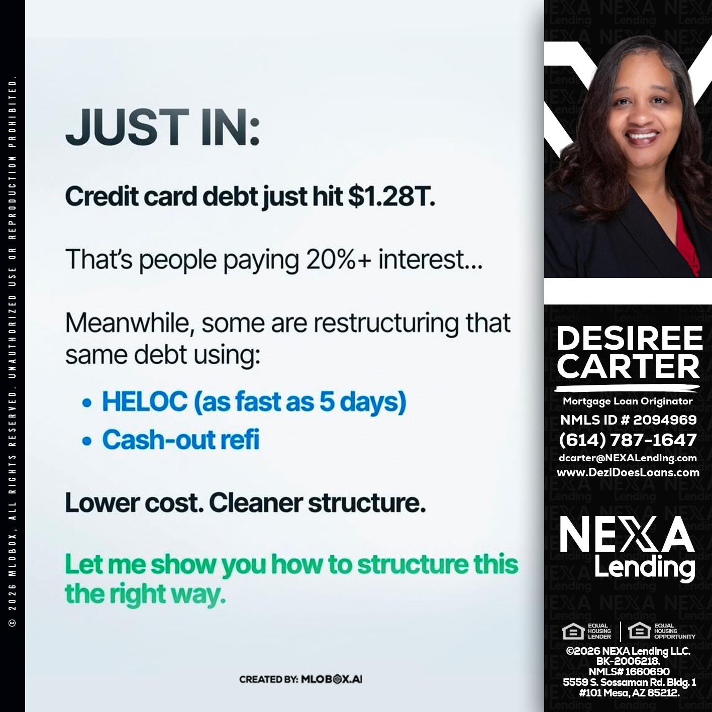 JUST IN - Desiree Carter -Mortgage Loan Originator
