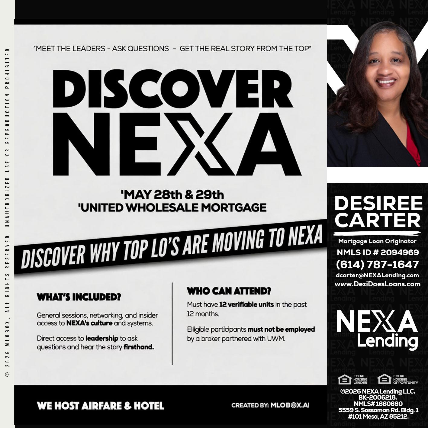 DISCOVER NEXA - Desiree Carter -Mortgage Loan Originator