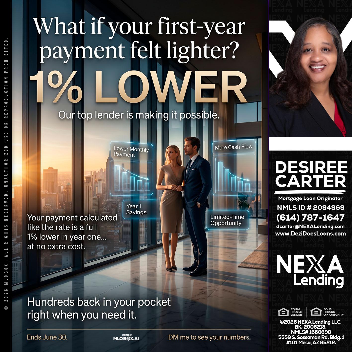 1% LOWER - Desiree Carter -Mortgage Loan Originator