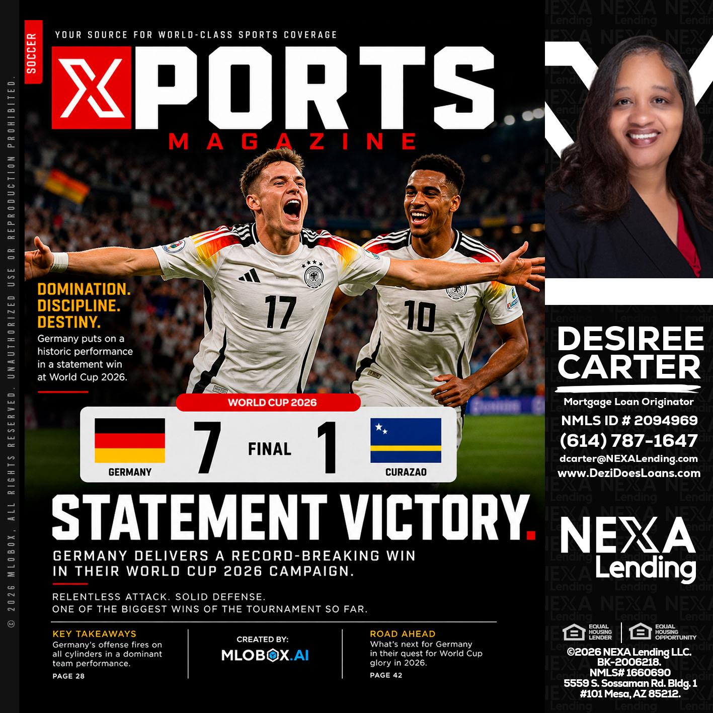 GERMANY VS CURASSAO (7-1) - Desiree Carter -Mortgage Loan Originator