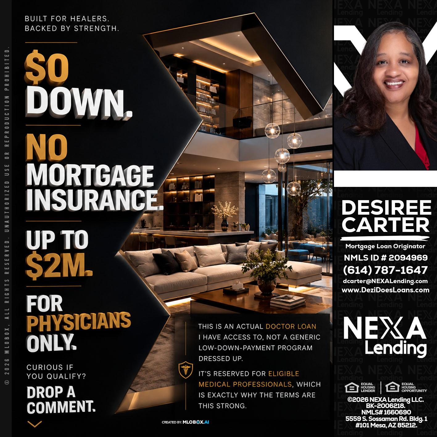 $0 DOWN - Desiree Carter -Mortgage Loan Originator