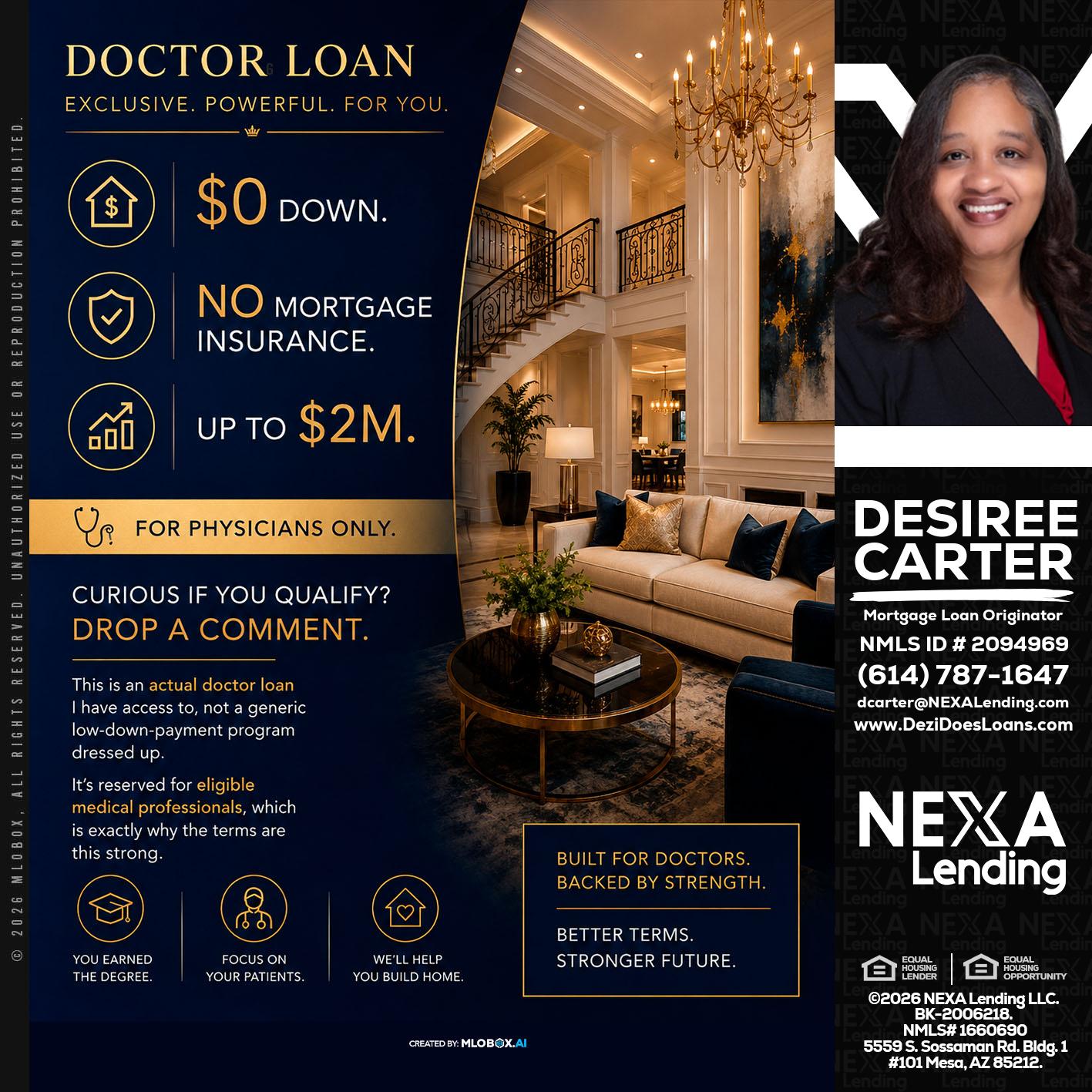 DOCTOR LOANS - Desiree Carter -Mortgage Loan Originator