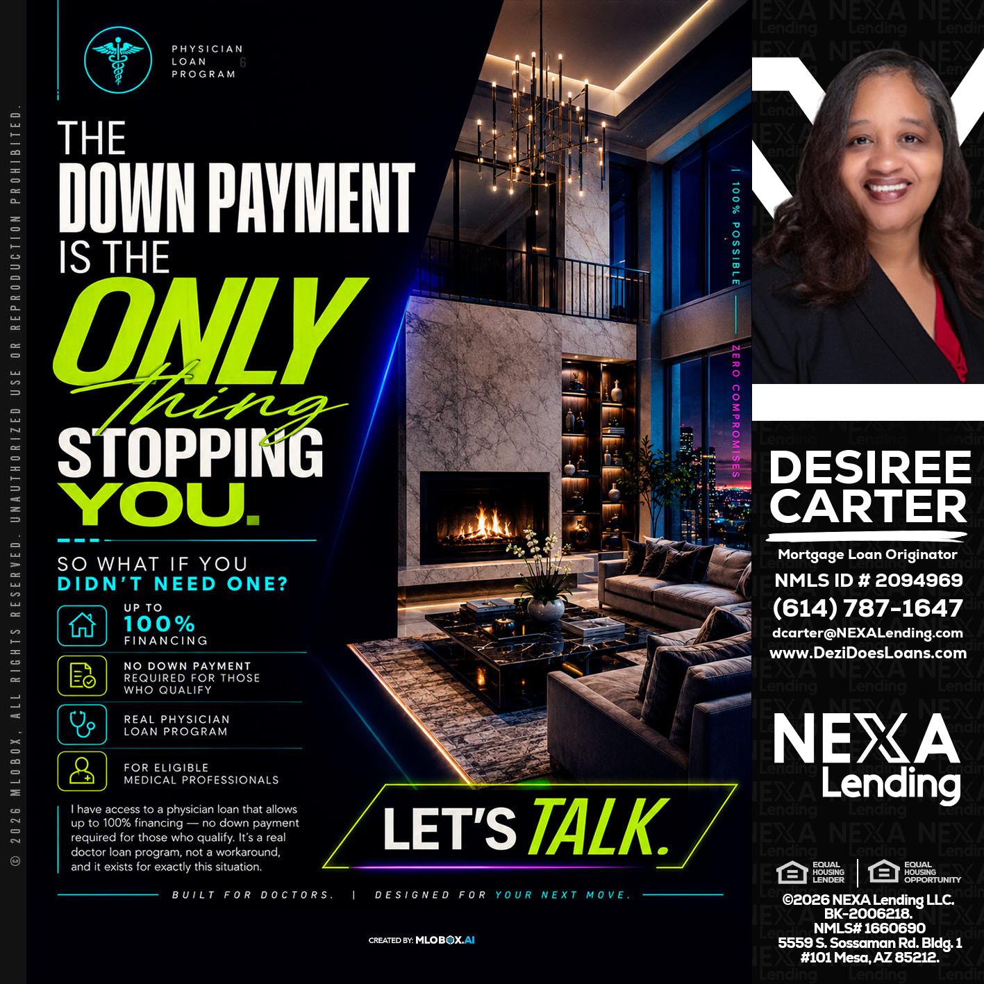 THE DOWN PAYMENT - Desiree Carter -Mortgage Loan Originator
