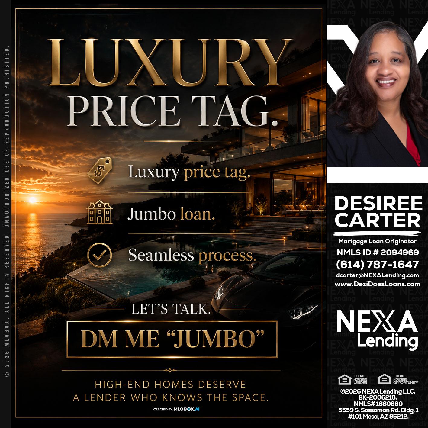 LUXURY PRICE - Desiree Carter -Mortgage Loan Originator