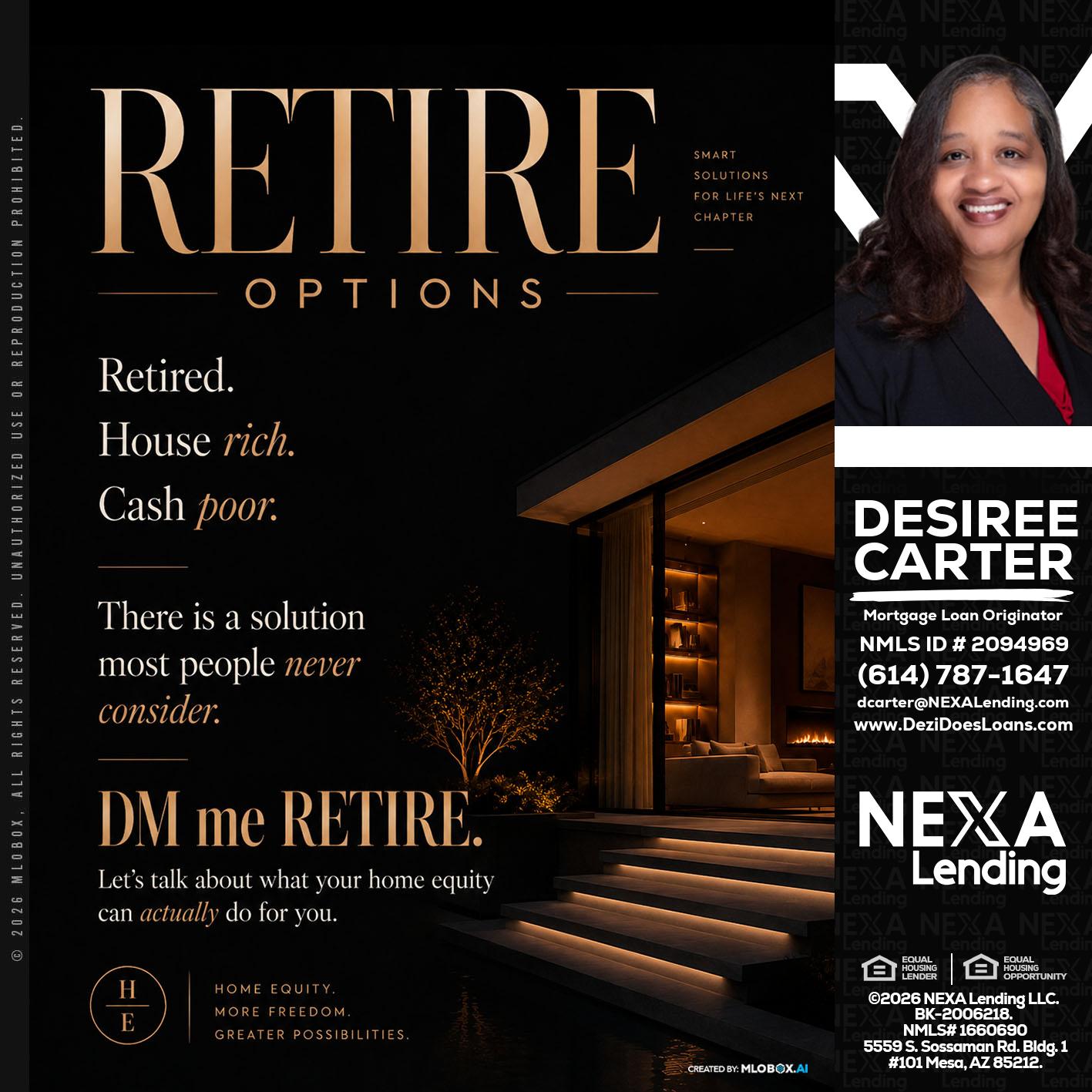 RETIRE LOANS - Desiree Carter -Mortgage Loan Originator