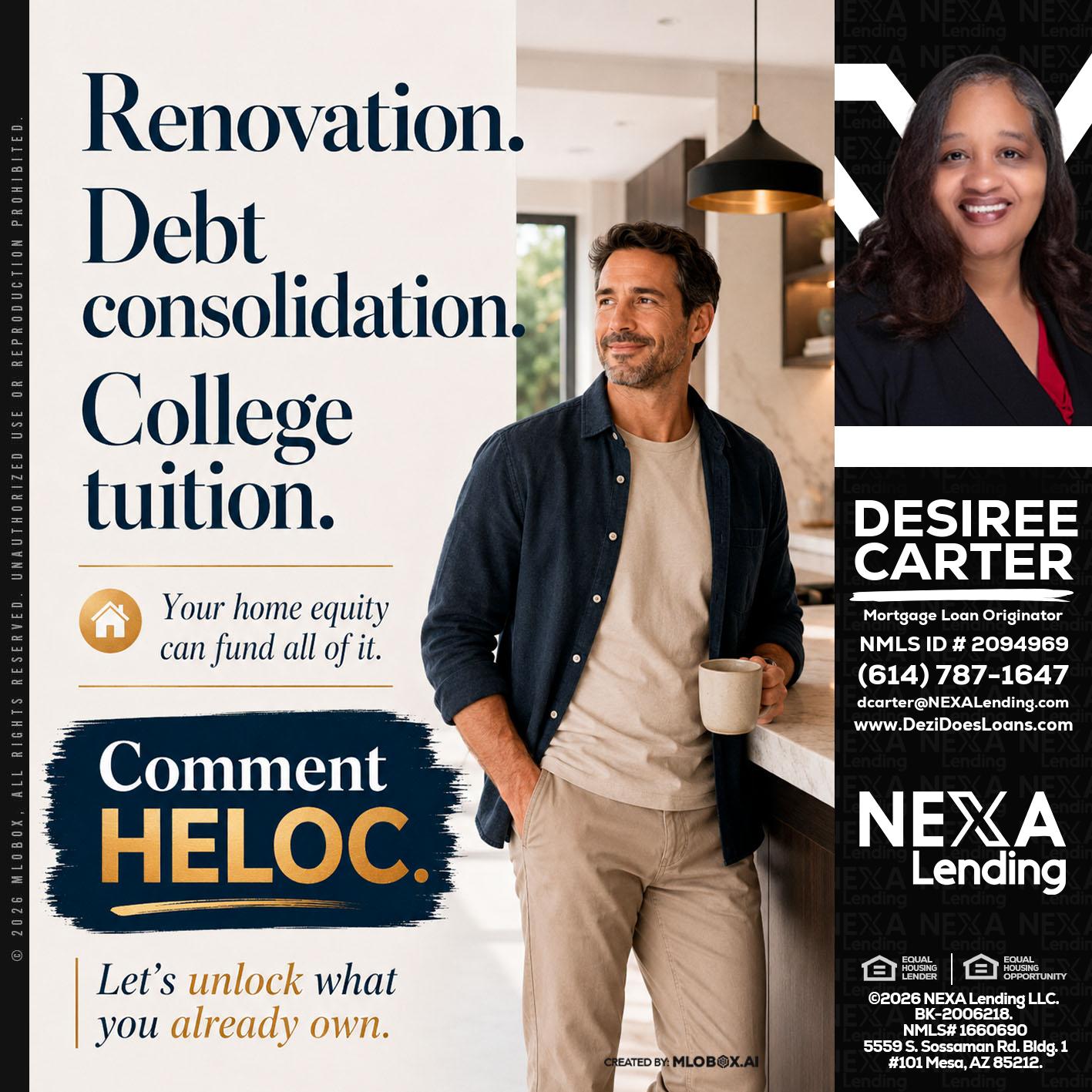 RENOVATION DEBT - Desiree Carter -Mortgage Loan Originator