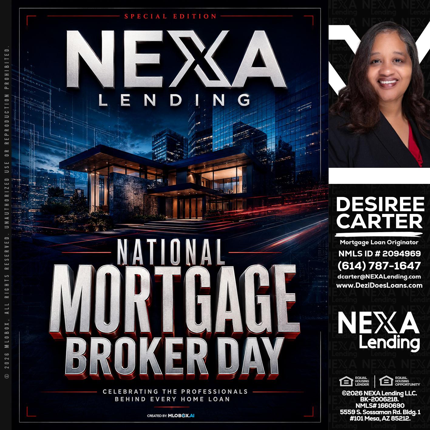 NATIONAL MORTGAGE BROKER DAY - Desiree Carter -Mortgage Loan Originator