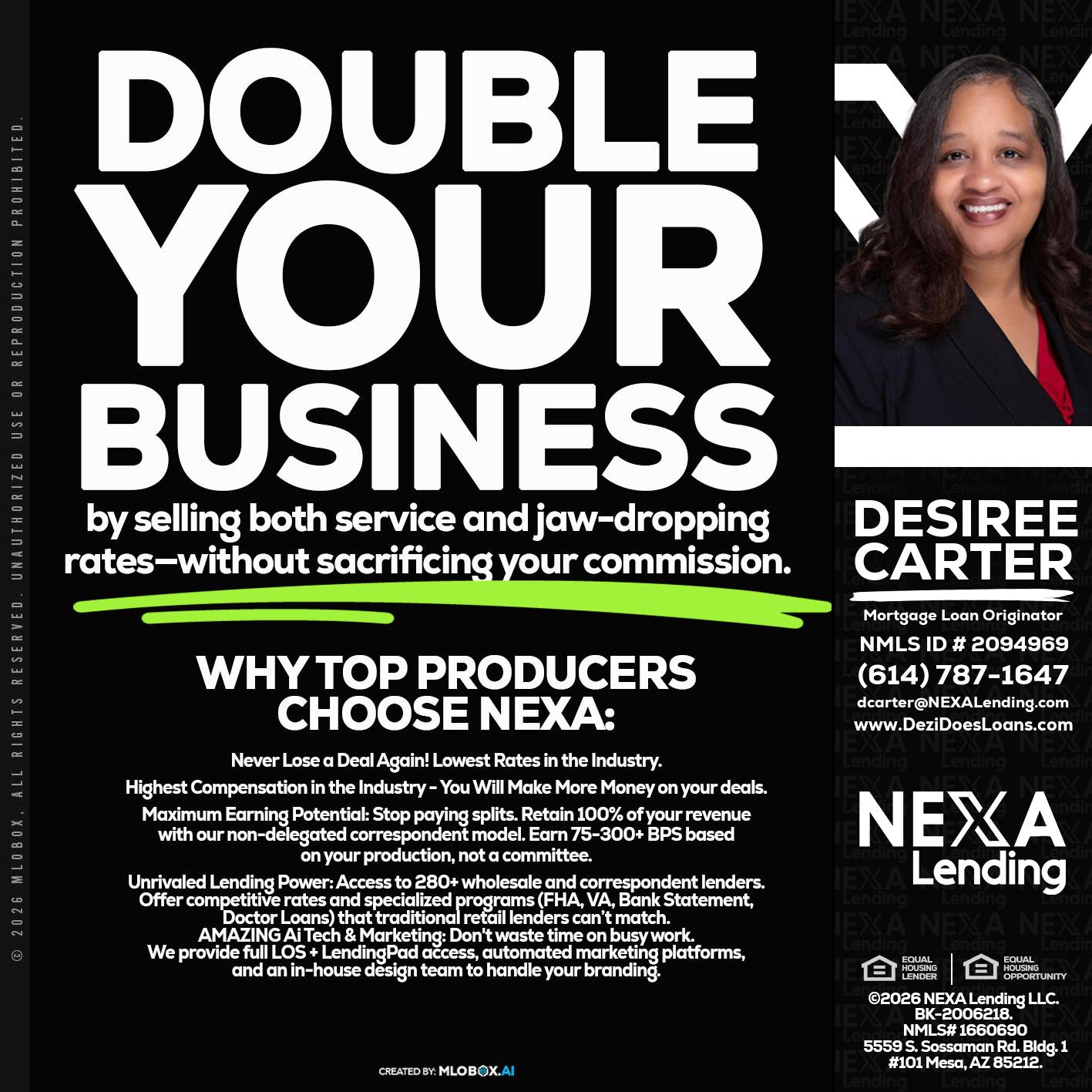 DOUBLE YOUR BUSINESS - Desiree Carter -Mortgage Loan Originator